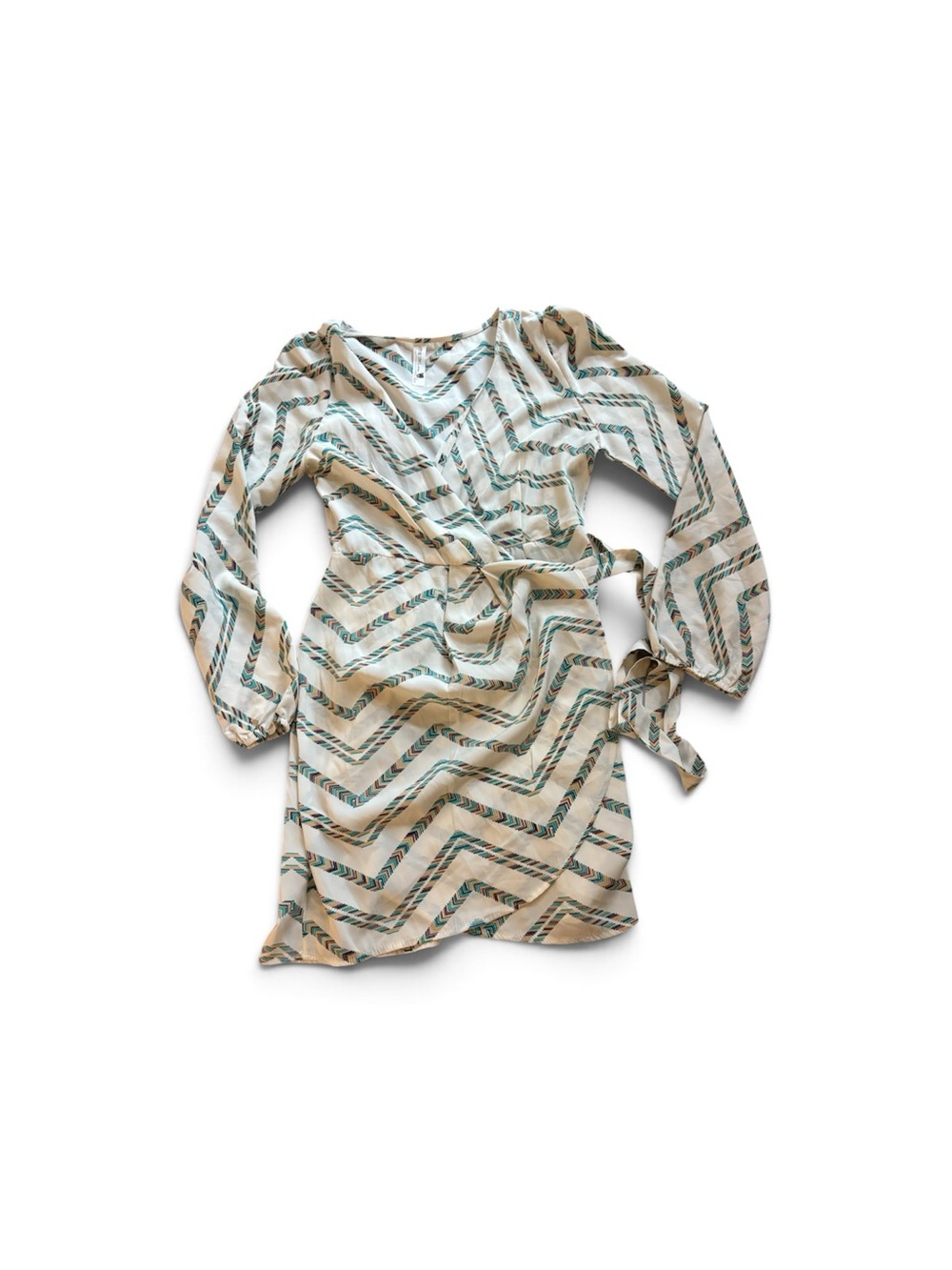 Vintage 70s Chevron Wrap Dress